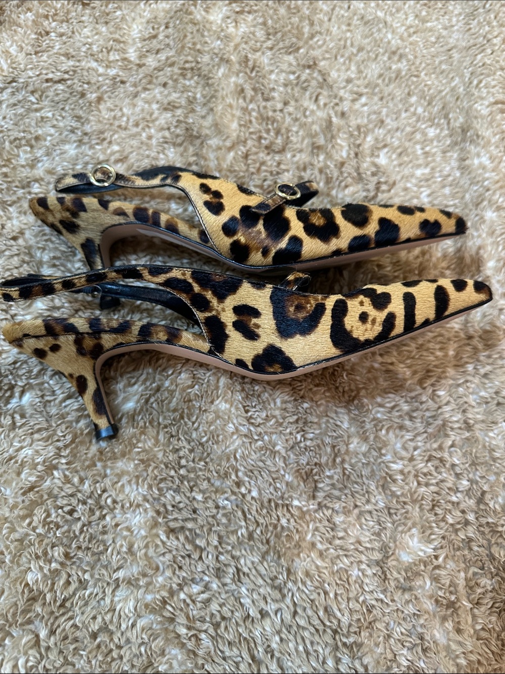 J. Crew Leopard-Print Pointed Toe Slingback Flats - Tan/Black - Picture 6 of 10